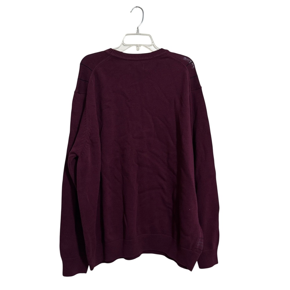 Saddlebred Sweater Maroon with Blue Stripes Cotton Size 2XLT NEW - Picture 2 of 4